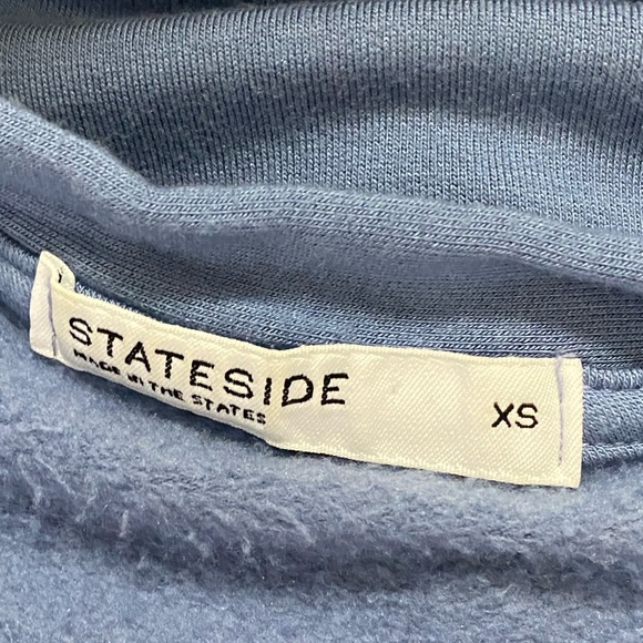 Stateside Softest Fleece Raglan Side Slit Sweatshirt in Club Blue Size XS - Picture 9 of 11
